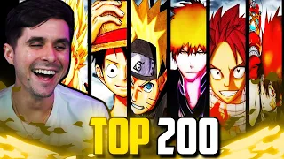 TOP 200 ANIME OPENINGS OF ALL TIME REACTION!