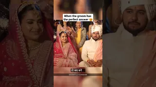 This groom has the perfect answer to everything! #indianwedding #dulha #shaadi