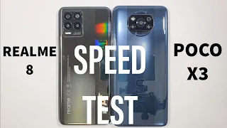 Realme 8 vs Xiaomi Poco X3 Speed Test