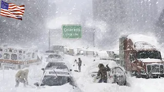 America is in a snowstorm! Snowstorm with winds of 200km/h stranded hundreds of people in Colorado