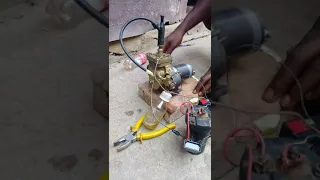 test running my homemade two stroke engine made from refrigerator compressor