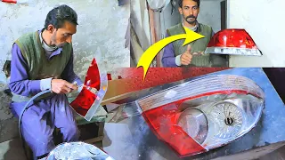 How to Rebuild Car Broken Tail Light | Car Tail Light Cover Replacement with available tools