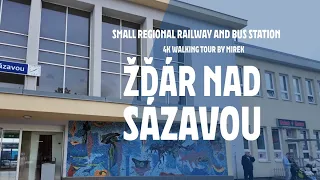 🇨🇿 ŽĎÁR NAD SÁZAVOU TRAIN & BUS STATION [4K]🚶WALK – ☁️ MAY 2024 | CZECH REPUBLIC – ŽĎÁR NAD SÁZAVOU