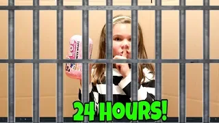 Box Fort Jail For 24 Hours! With No LOL Dolls and No Electronics and No Slime