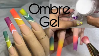 The Easiest Way To Do Ombre Nails + Colored Acrylic Using Pigments