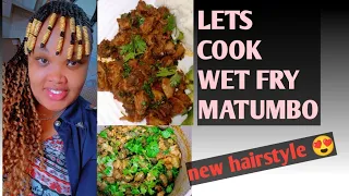 Vlog |Cook With Me African Wet Fry MATUMBO// Rocked Milly Wajesus Hairstyle // @THEWAJESUSFAMILY