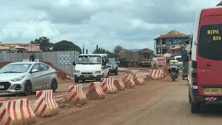 Live from Abuakwa - Tanoso Dual Carriage Road construction site via Kejetia in Kumasi...
