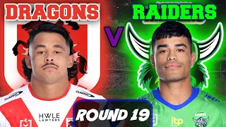 St George Illawarra Dragons vs Canberra Raiders | NRL ROUND 19 | Live Stream Commentary