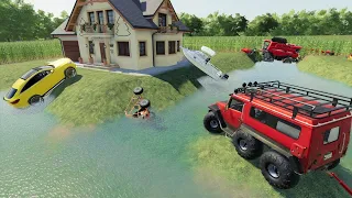 Huge flood ruins farm house and tractors | Farming Simulator 19