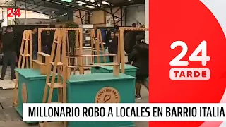 Millonario robo a 11 locales en Barrio Italia | 24 Horas TVN Chile