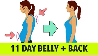 11 Day Belly and Back Exercise: Fix Posture, Burn Fat - 2 in 1