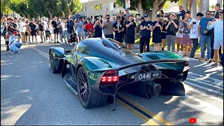 RARE $4M Aston Martin Valkyrie Revving & Driving, Crowd Goes Crazy!