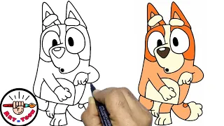 drawing Bingo from Bluey step by step easy