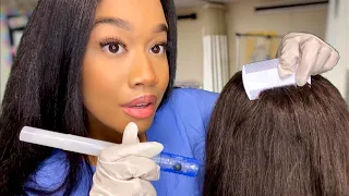 ASMR School Nurse Lice Check Role-play 🪲🔦 Classic Lice Check Removal ASMR