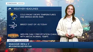 A cold front brings wind, rain, and cooler temperatures