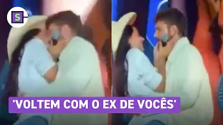 Ana Castela da beijaço em Gustavo Mioto e assume volta do namoro: 'Voltem com o ex de vocês'