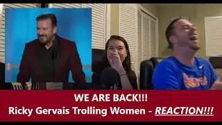 Americans React | RICKY GERVAIS Trolling Women for 10 Minutes Straight | REACTION