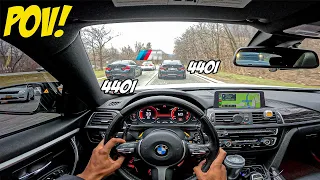 BMW 440i POV DRIVE WITH A LOT OF FAST GUYS...