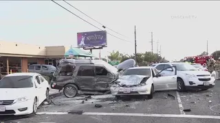 One dead, 10 injured in multiple vehicle crash in Anaheim