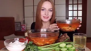 MUKBANG | Солянка, овощи | hodgepodge soup, vegetables  | не ASMR