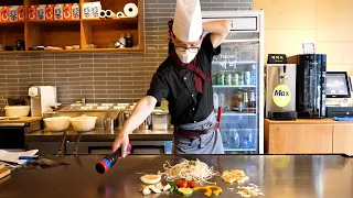 Brilliant Teppanyaki Show! Beef Steak, Hiroshima Okonomiyaki & Fried Rice