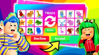 Couples *RAINBOW TRADING CHALLENGE* ...Trading ONLY Rainbow DREAM PETS To *GF* In Adopt Me Roblox