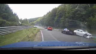 BMW M240i Raw Dashcam - Oil spill near crash - Ring Beast down Nürburgring 05-08-23