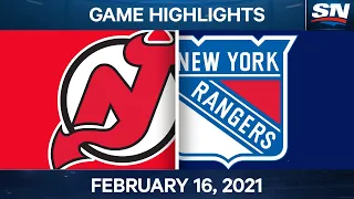 NHL Game Highlights | Devils vs. Rangers - Feb. 16, 2021