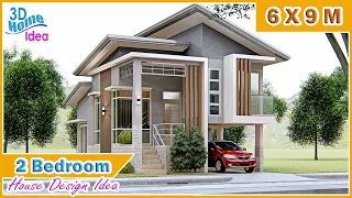 6x9 Meters | Modern Split level House | 2 bedroom House Design Idea