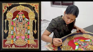 Tirumala Balaji Tanjore Painting | Amazing Art By Naina Jaiswal #MustWatch