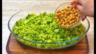 I make broccoli like this every weekend! Delicious broccoli and chickpeas recipe