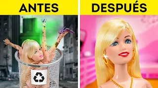 ¡Transformación de Barbie! 😍🤩 Trucos y manualidades de cambio de imagen de muñeca Barbie 🌈