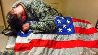 Former Military Dog Draped In American Flag After He Was Put Down