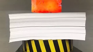 EXPERIMENT Glowing 1000 degree HYDRAULIC PRESS 100 TON vs 1000 Sheets of Paper