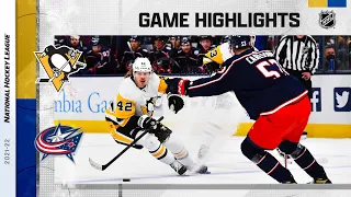 Penguins @ Blue Jackets 1/21/22 | NHL Highlights