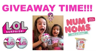 L.O.L. Surprise Doll And Num Noms GIVEAWAY!!! Sorteio de Brinquedos!!!