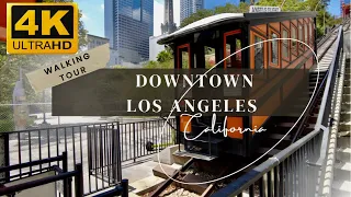 [4K] DOWNTOWN LOS ANGELES | ANGELS FLIGHT | THE LAST BOOKSTORE | WALKING TOUR TRAVEL GUIDE