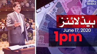 Samaa Headlines 1pm | Sindh to present Rs1.2 trillion budget on Wednesday