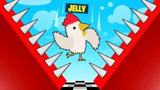 1000 SPIKES vs. JELLY As A CHICKEN! (Ultimate Chicken Horse)