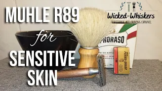 Sensitive skin shaving setup - Muhle R89, Proraso White, PermaSharp & Semogue 2000