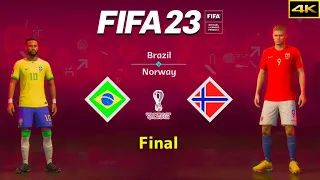 FIFA 23 - BRAZIL vs. NORWAY - FIFA World Cup Final - Neymar vs. Haaland - PS5™ [4K]