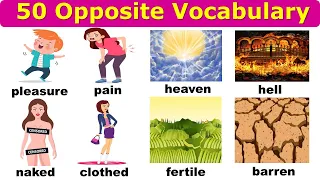 50 Common Opposite Vocabulary || Antonym English Vocabulary || English Listening Times