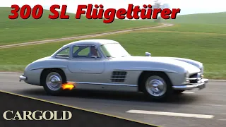 Mercedes 300 SL Gullwing, 1956, mit Sidepipes und Rudge Wheels, Göttlicher Sound!