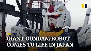 18-metre giant Gundam robot takes its first steps in Japan