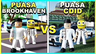 HARI PERTAMA PUASA DI BROOKHAVEN VS DI CDID!! (Roblox Brookhaven & CDID 🏡RP)