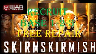 War Commander- SKIRMISH RECRUIT BASE 1-2-3 / FASTWAY/ ONLY COMMANDANTS/ FREE REPAIR