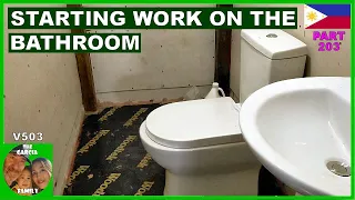 V503 - FOREIGNER BUILDING A CHEAP HOUSE IN THE PHILIPPINES - BATHROOM WORK - THE GARCIA FAMILY