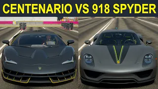 Forza Horizon 4: Porsche 918 Spyder vs. Lamborghini Centenario Drag Race