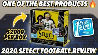 ONE OF THE BEST FB PRODUCTS! $2000! 🔥| 2020 Panini Select Football 1ST OFF THE LINE Hobby Box Review