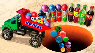 Dump Truck Marble Run Race ASMR with Racing Cars and Bouncy Balls in Water Slide l Satisfying Video